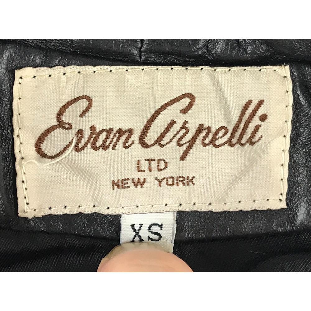 Evan Arpelli Womens Black Leather Long Sleeve Full Zip Motorcycle Jacket Size XS - Picture 5 of 13